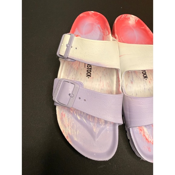 Birkenstock Purple White Two Strap EVA Arizona Essentials Sandal Size 9 - 9 1/2 - Picture 3 of 8